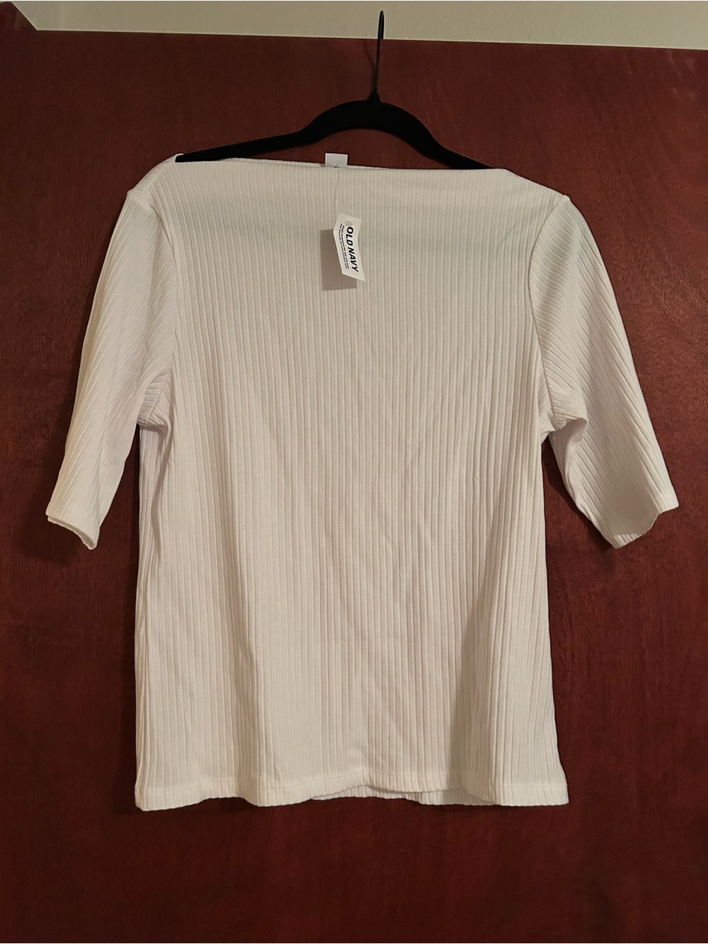 Old Navy White Ribbed Short-Sleeve Women's Top